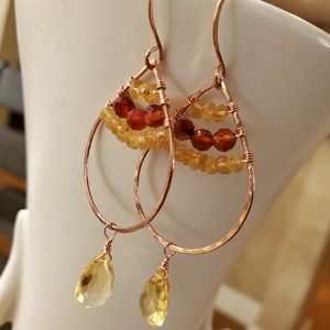 Citrine and Carnelian Earrings